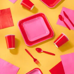 Hallmark Color Pop 96-Piece Tableware Basics Party Kit, Red And Pink -Hallmark popular shop Party Supplies in a Box Plates Napkins and Cups 5CLP1000 03