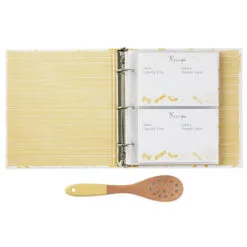 Hallmark Pasta Recipe Organizer Book With Wooden Strainer Spoon -Hallmark popular shop PastaThemed Recipe Binder With Wood Spoon 1TOG1035 02