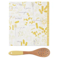 Hallmark Pasta Recipe Organizer Book With Wooden Strainer Spoon -Hallmark popular shop PastaThemed Recipe Binder With Wood Spoon 1TOG1035 04