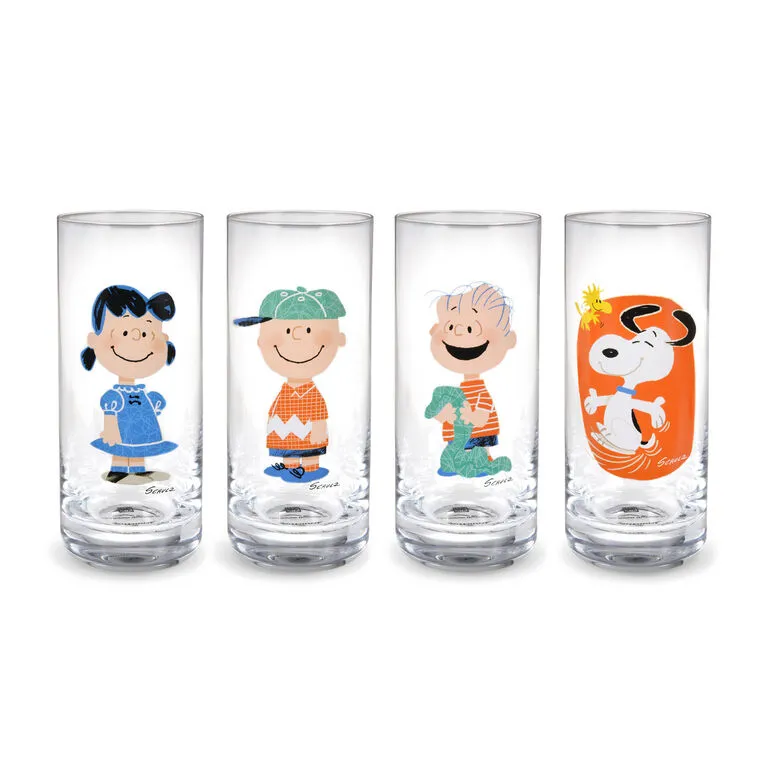 Hallmark Peanuts® Snoopy And Friends Tall Drinking Glasses, Set Of 4 3 Hallmark Peanuts® Snoopy And Friends Tall Drinking Glasses, Set Of 4