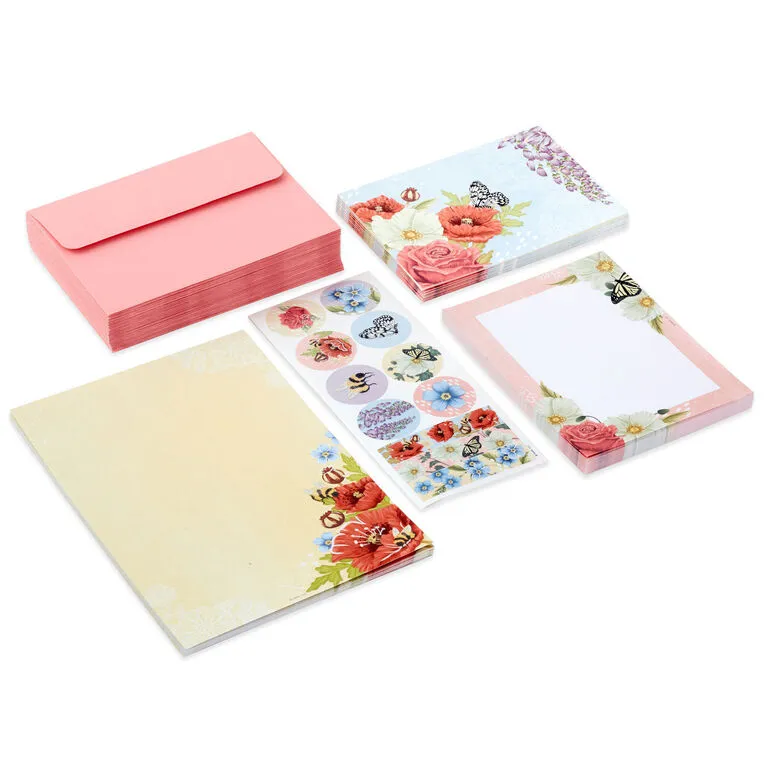 Hallmark Pink Floral Stationery Set And Desk Organizer Box 4 Hallmark Pink Floral Stationery Set And Desk Organizer Box - Image 2