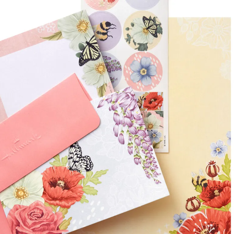 Hallmark Pink Floral Stationery Set And Desk Organizer Box 6 Hallmark Pink Floral Stationery Set And Desk Organizer Box - Image 4