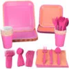 Hallmark Color Pop 96-Piece Tableware Basics Party Kit, Pink And Orange -Hallmark popular shop Pink and Orange Party in a Box Party Supplies 5CLP1002 01