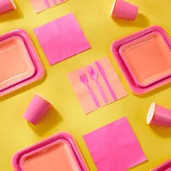 Hallmark Color Pop 96-Piece Tableware Basics Party Kit, Pink And Orange -Hallmark popular shop Pink and Orange Party in a Box Party Supplies 5CLP1002 03