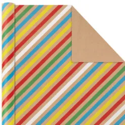 Hallmark Primary Birthday 3-Pack Kraft Wrapping Paper, 105 Sq. Ft. Total -Hallmark popular shop Primary Birthday 3Pack Kraft Wrapping Paper 5EWR6409 05