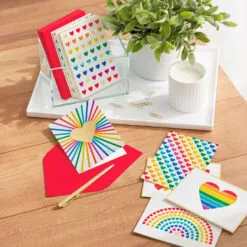 Hallmark Rainbow Hearts Boxed Blank Notes Assortment, Pack Of 24 -Hallmark popular shop Rainbow Hearts Assorted Boxed Blank Note Cards 5STZ1178 05