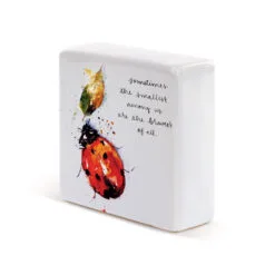Demdaco Ladybug Ceramic Quote Block, 4x4 -Hallmark popular shop Red Ladybug Illustration on Ceramic Block 1004610100 02