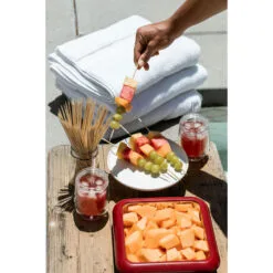 Red Fancy Panz Square Foil Pan Serving Tray -Hallmark popular shop Red Square Serving Tray With Lid for 8x8 Foil Pans FP88002 02