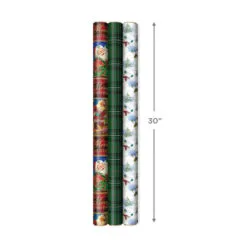 Hallmark Christmas Classics 3-Pack Reversible Wrapping Paper Assortment, 120 Sq. Ft. -Hallmark popular shop Santa and Plaids Assorted Reversible Gift Wrap 5JXW1070 03