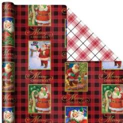Hallmark Christmas Classics 3-Pack Reversible Wrapping Paper Assortment, 120 Sq. Ft. -Hallmark popular shop Santa and Plaids Assorted Reversible Gift Wrap 5JXW1070 04