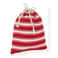 Hallmark 10" And 20" Santa And Stripes 2-Pack Fabric Christmas Gift Bags -Hallmark popular shop Santa and Stripes Medium and XL Fabric Gift Bags XGB4902 04