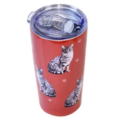 E&S Pets Silver Tabby Cat Stainless Steel Tumbler, 20 Oz. -Hallmark popular shop Silver Tabby Cats on Red Stainless Steel Tumbler 1169 02