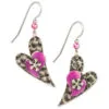 Silver And Pink Hearts Layered Metal Drop Earrings 2 Silver And Pink Hearts Layered Metal Drop Earrings -Hallmark popular shop Silver and Pink Hearts Layered Metal Drop Earrings NE0617 01