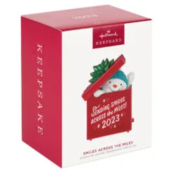 Hallmark Smiles Across The Miles 2023 Recordable Sound Ornament -Hallmark popular shop Snowman in Red Present Keepsake Ornament 2499QGO2619 04