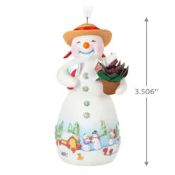 Hallmark Snowtop Lodge Terran S. Gardner Porcelain Ornament -Hallmark popular shop Snowman with Flower Pot Keepsake Ornament 2299QXR8119 03