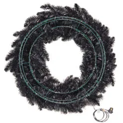 Hallmark Black Pre-Lit Wreath, 30" 7 Hallmark Black Pre-Lit Wreath, 30" -Hallmark popular shop Star Galaxy Black Artificial Wreath With Lights 1QSB6306 06