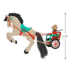 Hallmark A Pony For Christmas 2023 Ornament -Hallmark popular shop Teddy Bear in Horse Chariot Keepsake Ornament 1799QXR8039 03