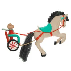 Hallmark A Pony For Christmas 2023 Ornament -Hallmark popular shop Teddy Bear in Horse Chariot Keepsake Ornament 1799QXR8039 06