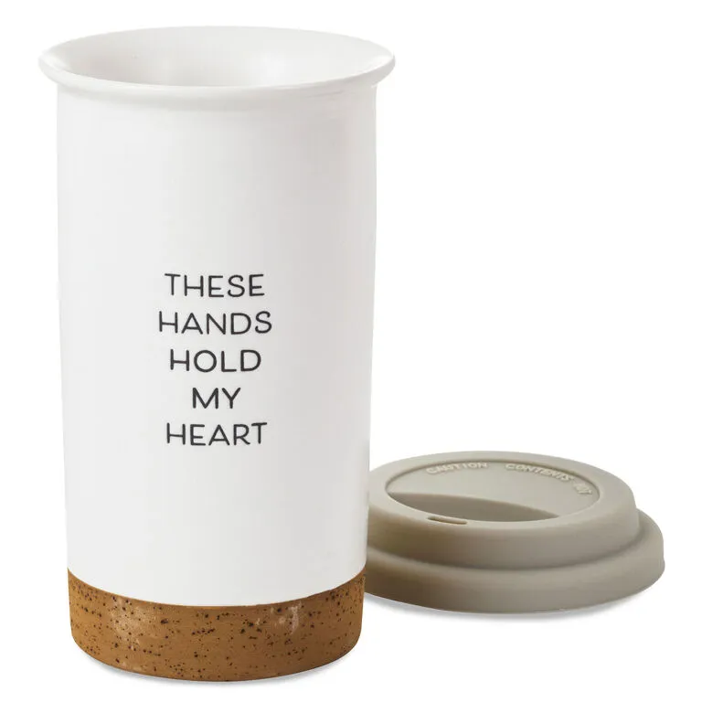 Hallmark These Hands Hold My Heart Ceramic Travel Mug, 12.5 Oz. 6 Hallmark These Hands Hold My Heart Ceramic Travel Mug, 12.5 Oz. - Image 4
