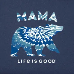 Life Is Good Mama Bear Navy V-Neck Women's T-Shirt, Medium -Hallmark popular shop TieDye Bear Navy Blue VNeck Womens TShirt 89337M 02