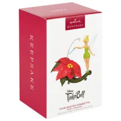Hallmark Disney Tinker Bell Pixie-Dusted Poinsettia Ornament -Hallmark popular shop Tinker Bell on Flower Keepsake Ornament 2099QXD6637 04