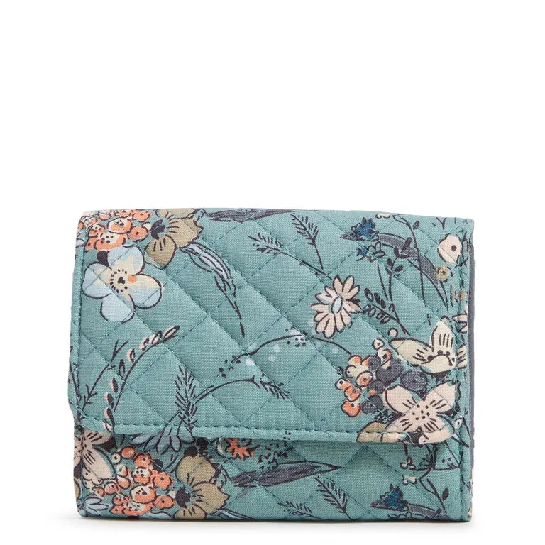 Vera Bradley RFID Riley Compact Wallet In Sunlit Garden Sage 3 Vera Bradley RFID Riley Compact Wallet In Sunlit Garden Sage