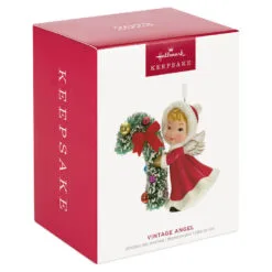 Hallmark Vintage Angel Porcelain Ornament -Hallmark popular shop Vintage Angel With Candy Cane Keepsake Ornament 2499QXT4127 04