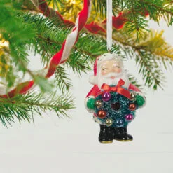 Hallmark Jolly Santa Porcelain Special Edition Ornament -Hallmark popular shop Vintage Jolly Santa With Wreath Keepsake Ornament 2499QXT4113 02