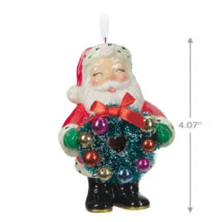Hallmark Jolly Santa Porcelain Special Edition Ornament -Hallmark popular shop Vintage Jolly Santa With Wreath Keepsake Ornament 2499QXT4113 03