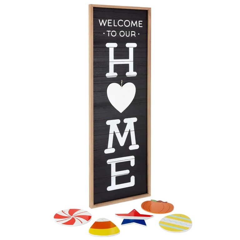 Hallmark Welcome Home Front Porch Sign With Seasonal Decorations, 16.5x47.25 3 Hallmark Welcome Home Front Porch Sign With Seasonal Decorations, 16.5x47.25