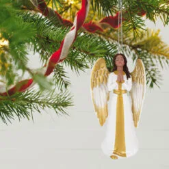 Hallmark Angel Of Adoration Ornament -Hallmark popular shop White and Gold Angel Keepsake Ornament 1999QSM7857 02