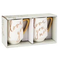 Hallmark Love You And Love You More Mugs, Set Of 2 7 Hallmark Love You And Love You More Mugs, Set Of 2 -Hallmark popular shop White and Gold Love You and Love You More Mugs 1ERL1194 03