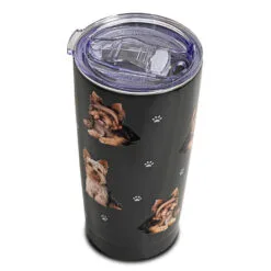 E&S Pets Yorkshire Terrier Stainless Steel Tumbler, 20 Oz. -Hallmark popular shop Yorkies on Black Stainless Steel Tumbler 11546 02