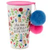 Natural Life You Make The World Better Stainless Steel Pom-Pom Tumbler, 15 Oz. -Hallmark popular shop You Make the World Better Stainless Steel Glass WB087 01