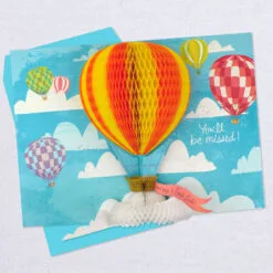 Hallmark 16" Hot Air Balloons Pop-Up Jumbo Goodbye Card 14 Hallmark 16" Hot Air Balloons Pop-Up Jumbo Goodbye Card -Hallmark popular shop Youll Be Missed Balloon Goodbye Card 1499CBG1018 04